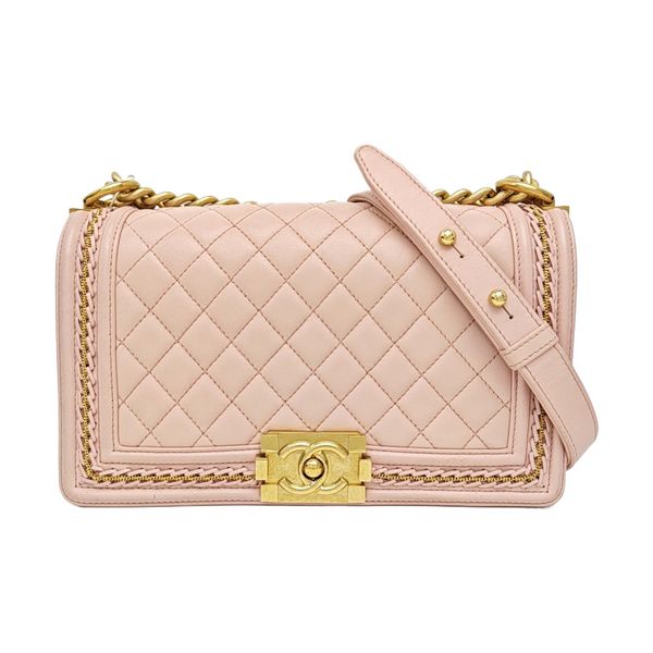 BOY CHANEL Medium Quilted Lambskin Pink