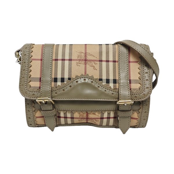 Coated Canvas Shoulder Bag Beige