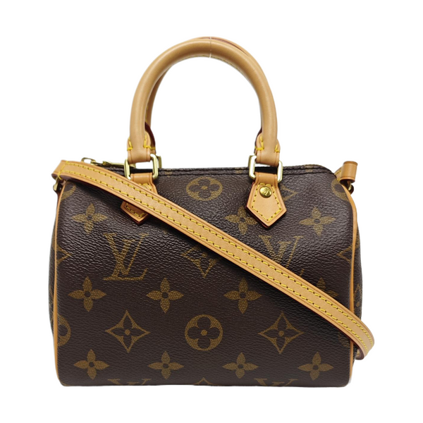 SPEEDY Nano Monogram Coated Canvas Brown