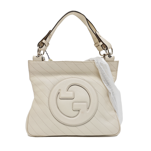 Quilted Calfskin Shoulder Bag White