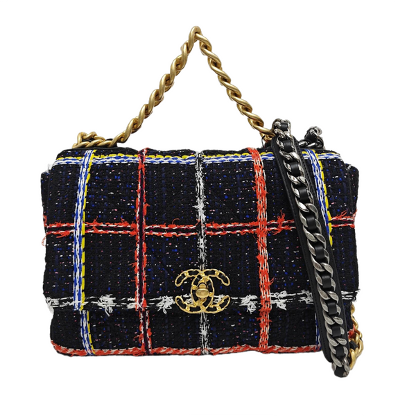 CHANEL 19 Large Quilted Wool Multicolor