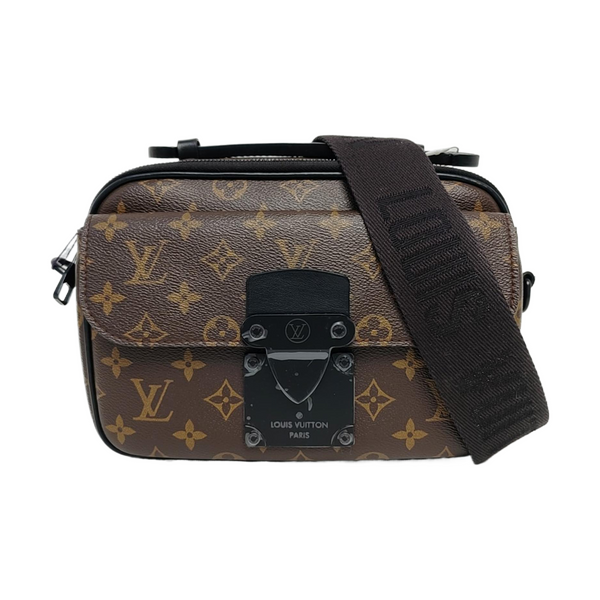 S LOCK Monogram Coated Canvas Brown