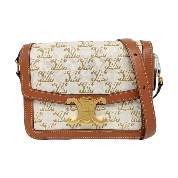 Authenticated pre-owned TRIOMPHE Teen Coated Canvas Beige - Shoulder Bag at Looply