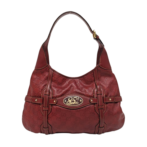 Monogram Calfskin Shoulder Bag Red