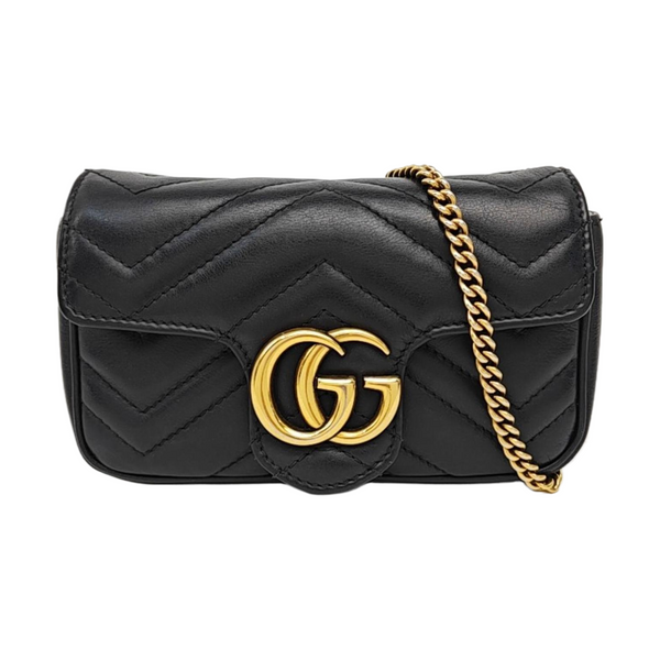 GG Marmont Mini Quilted Calfskin Black