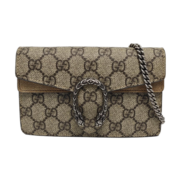 Dionysus Super Mini Monogram Coated Canvas Beige