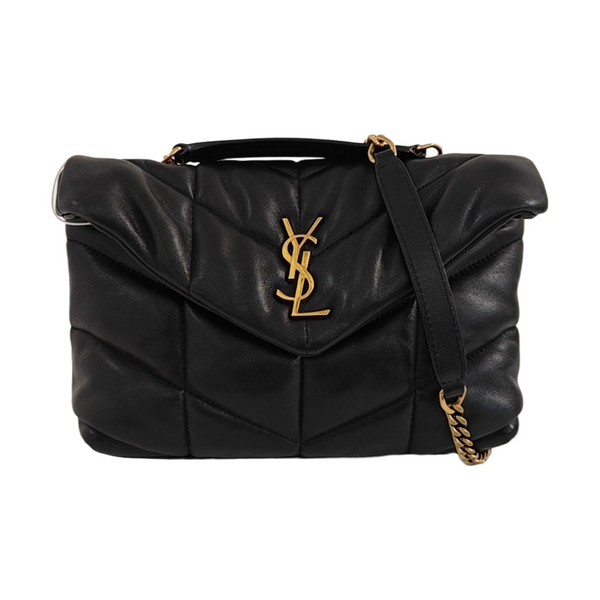 PUFFER Mini Chevron Lambskin Black