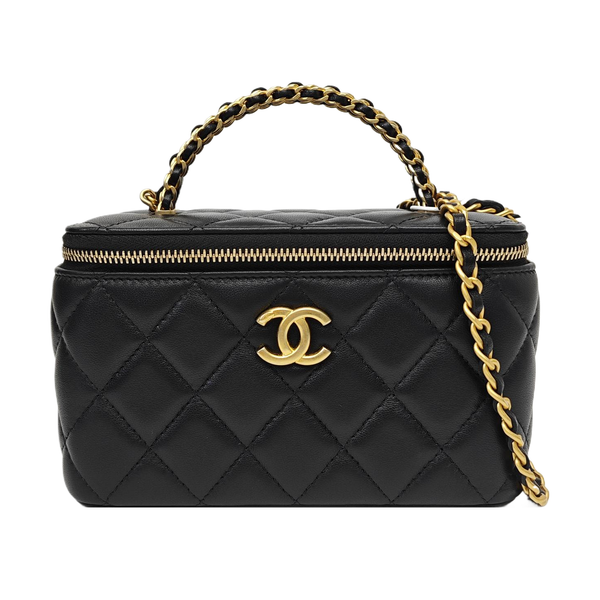 VANITY CASE Small Quilted Lambskin Black