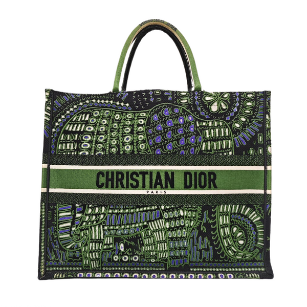 Book Tote Large Canvas Green