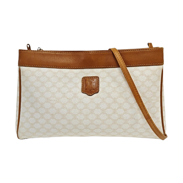 Quilted Coated Canvas Shoulder Bag White