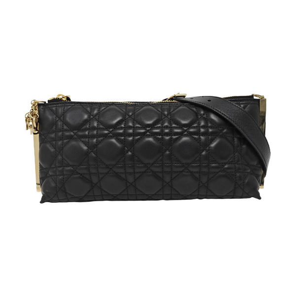 Cannage Lambskin Shoulder Bag Black