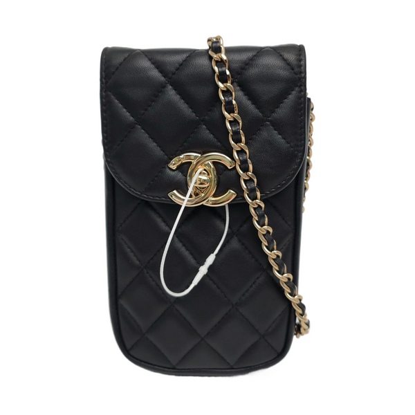 Authenticated pre-owned WOC Quilted Lambskin Black - Crossbody Bag at Looply