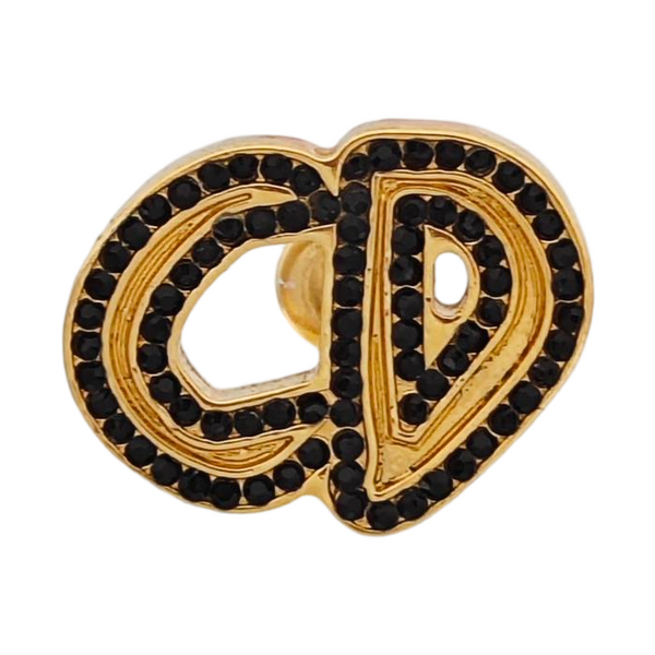 Petit CD Metal Gold Stud Earrings