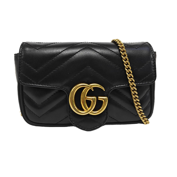 GG Marmont Mini Quilted Calfskin Black