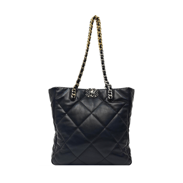 CHANEL 19 Large Quilted Lambskin Black