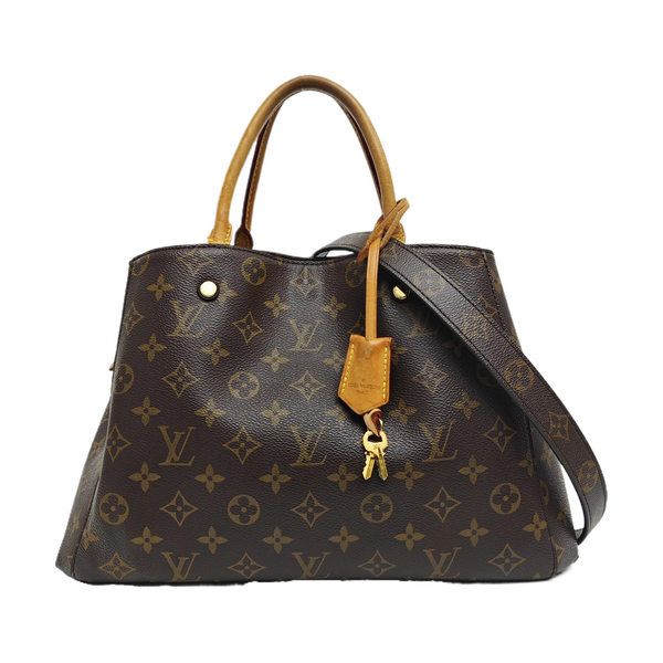 MONTAIGNE MM Monogram Coated Canvas Brown
