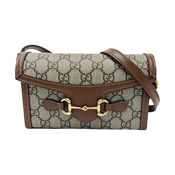 Horsebit 1955 Mini Monogram Coated Canvas Beige