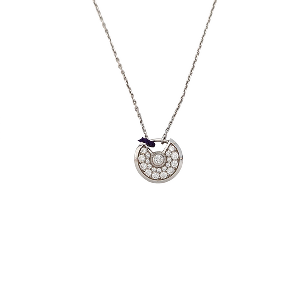 AMULETTE DE CARTIER 18k White Gold Silver Necklace