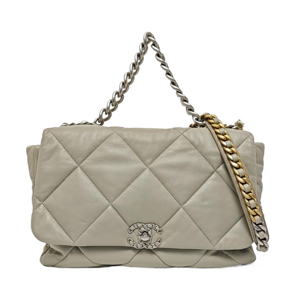 CHANEL 19 Maxi Quilted Lambskin Gray