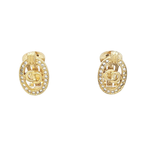 Petit CD Metal Gold Clip On Earrings