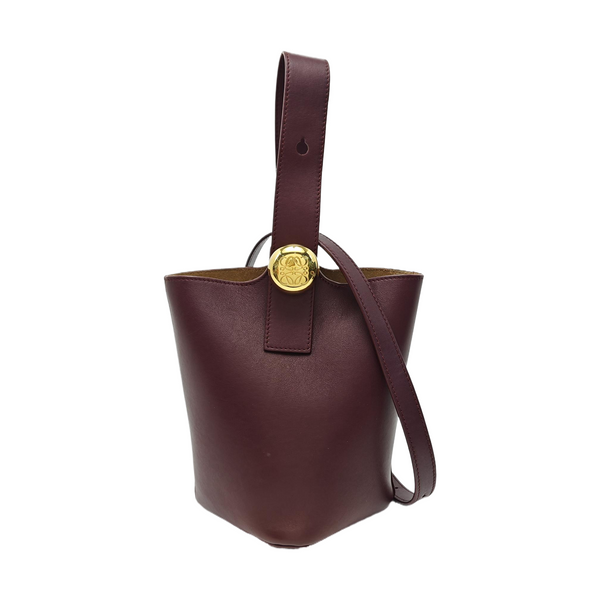 Pebble Bucket Mini Calfskin Red