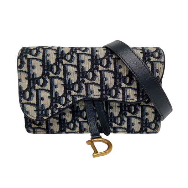 Authenticated pre-owned Saddle Oblique Canvas Blue - Belt Bag at Looply