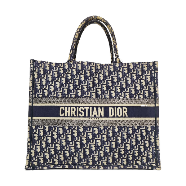 Book Tote Large Oblique Canvas Blue