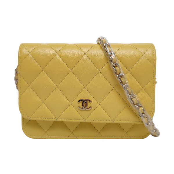 WOC Quilted Grained Calfskin Yellow
