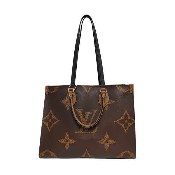 Authenticated pre-owned ONTHEGO MM Monogram Coated Canvas Brown - Tote Bag at Looply
