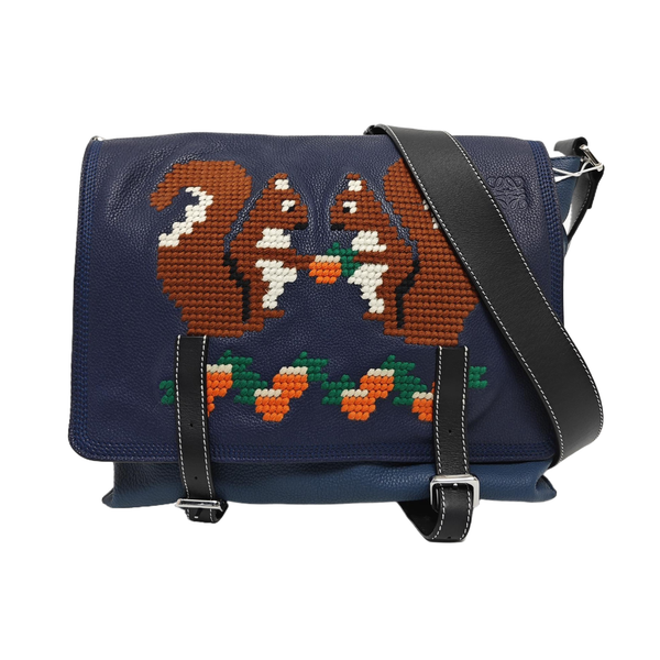 Calfskin Crossbody Bag Blue