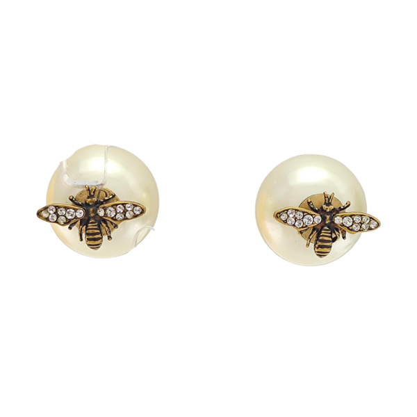 Dior Tribales Metal White Stud Earrings