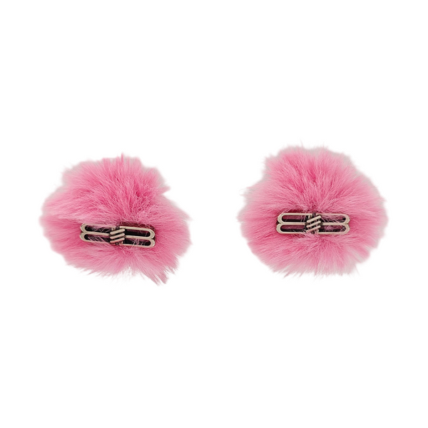 Fabric Pink Stud Earrings
