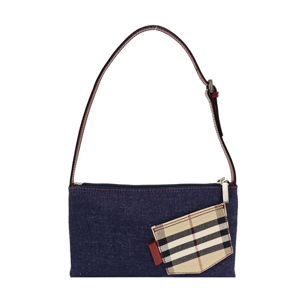 Denim Top Handle Bag Blue