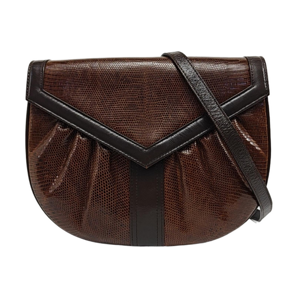 Lizard Shoulder Bag Brown