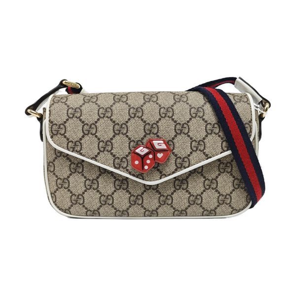 Ophidia Small Monogram Coated Canvas Beige