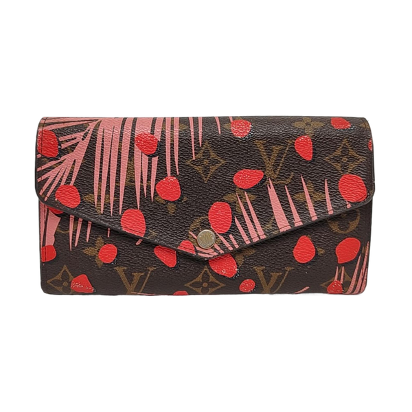 SARAH Monogram Coated Canvas Brown Wallet