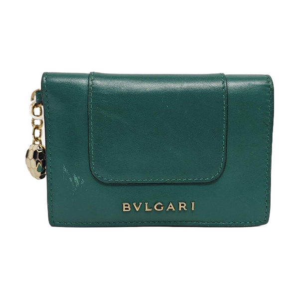 SERPENTI FOREVER Calfskin Green Card Holder