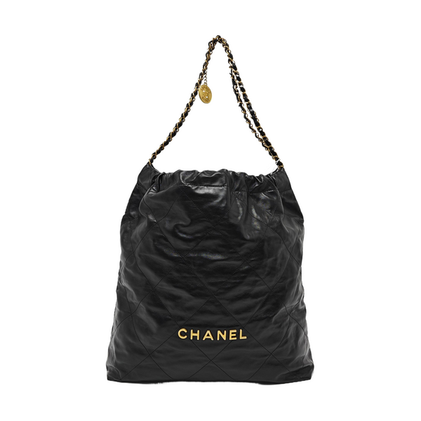 CHANEL 22 Large Quilted Calfskin Black