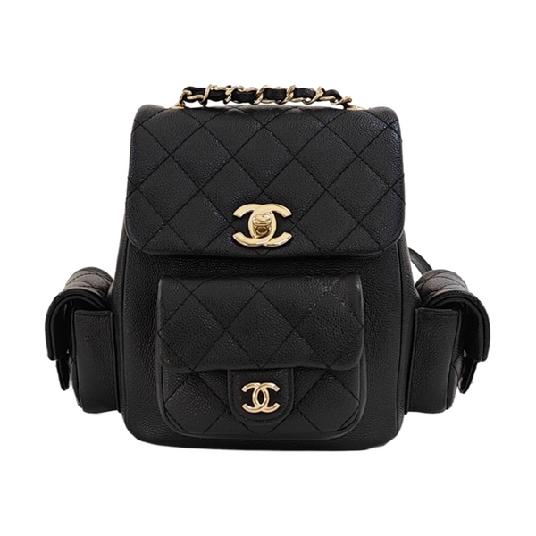 Quilted Grained Calfskin Small Black