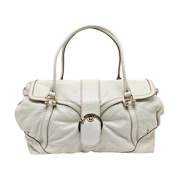 Calfskin Top Handle Bag White