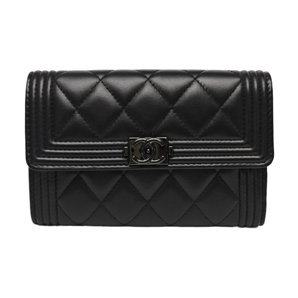 Quilted Lambskin Wallet Black