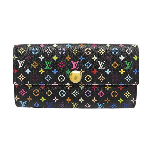 LV × TM PORTE MONNAIE Monogram Coated Canvas Black Wallet