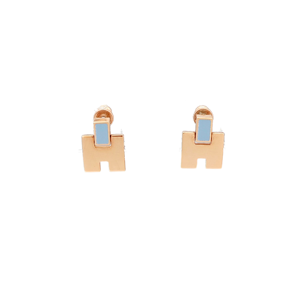 Eileen Metal Rose Gold Stud Earrings