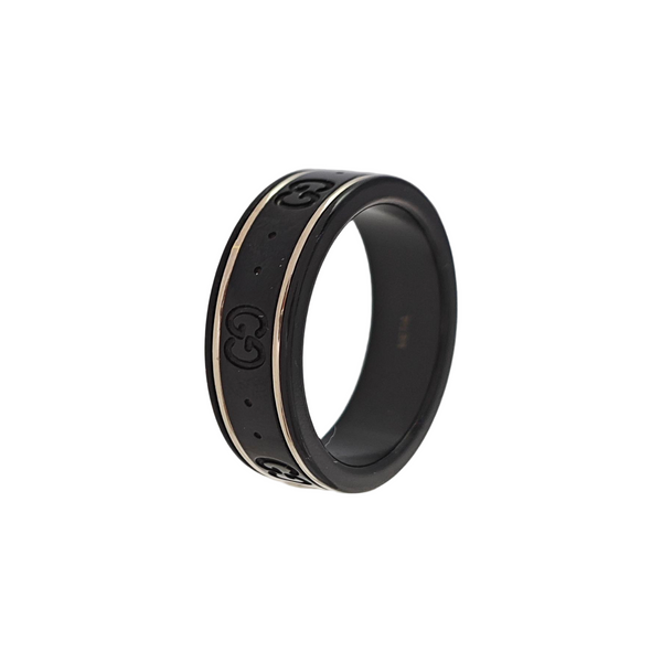 Icon 18k White Gold Black Ring HK 17