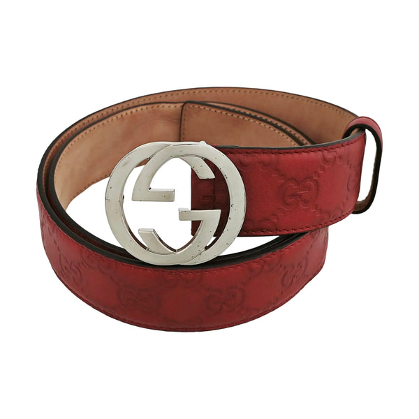 Leather Belt Red