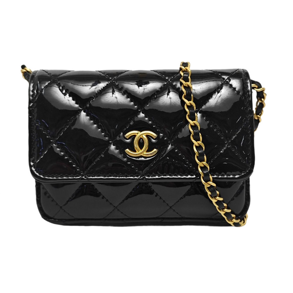Quilted Patent Leather Black
