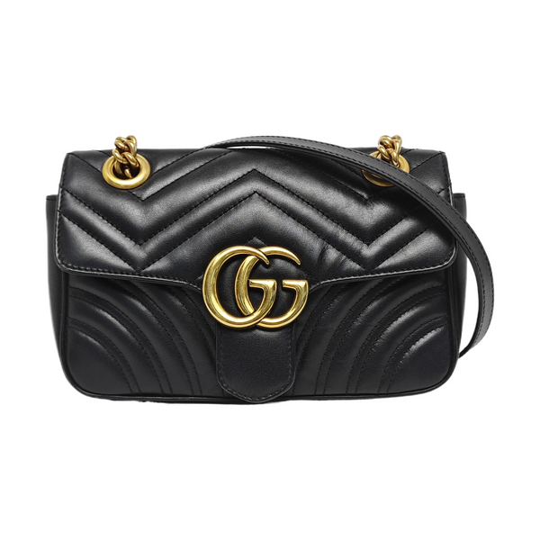 GG Marmont Small Quilted Calfskin Black