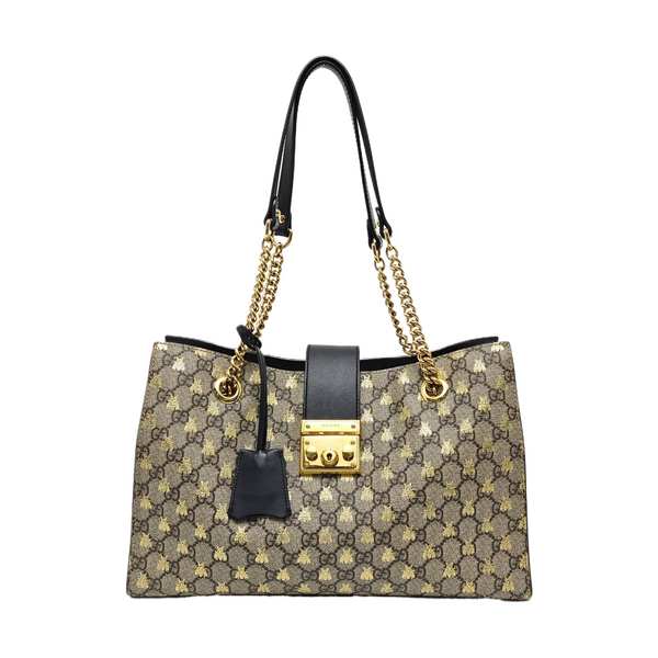 Authenticated pre-owned Padlock Medium Monogram Coated Canvas Brown - Tote Bag at Looply