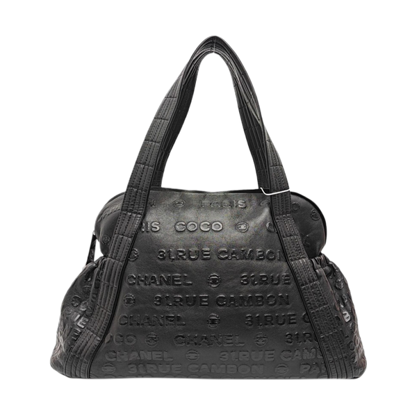 Calfskin Top Handle Bag Black