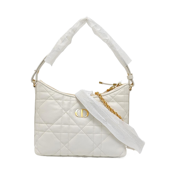 Miss Caro Mini Cannage Lambskin White
